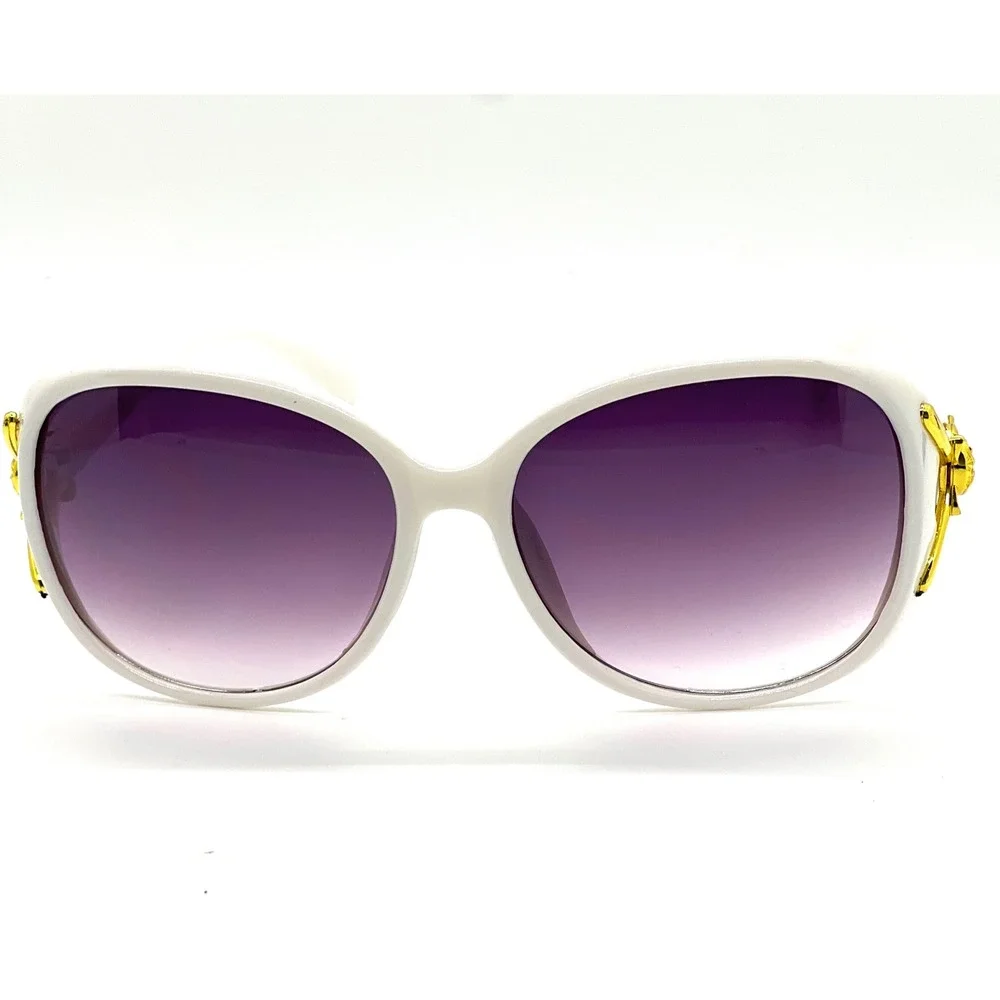 Trendy Sunglasses Oversized White Frame Stylish UV400 Fashion Women Female Fancy